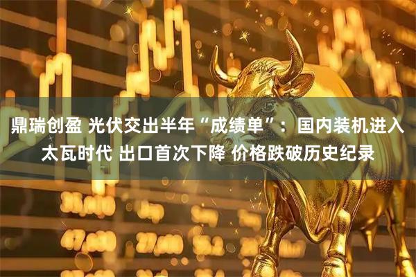 鼎瑞创盈 光伏交出半年“成绩单”：国内装机进入太瓦时代 出口首次下降 价格跌破历史纪录