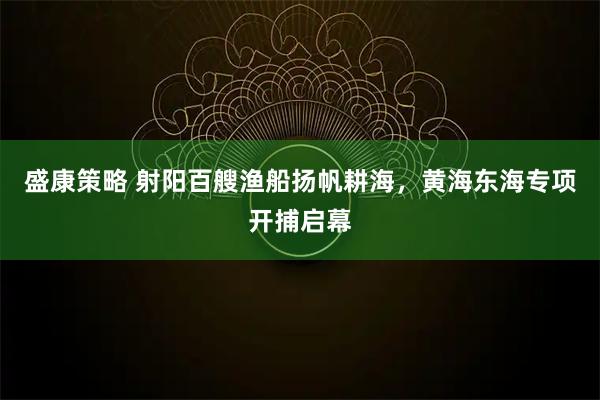 盛康策略 射阳百艘渔船扬帆耕海，黄海东海专项开捕启幕