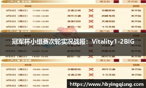 冠军杯小组赛次轮实况战报：Vitality1-2BIG